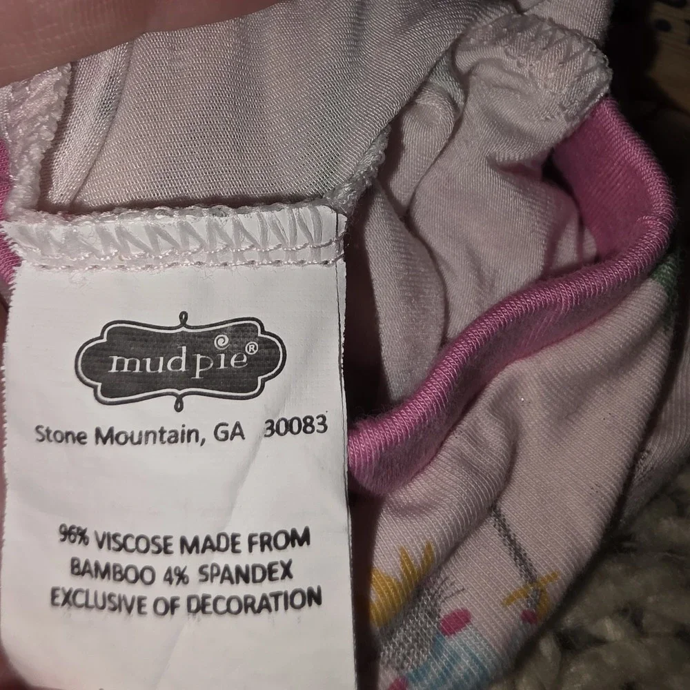 Mud Pie Kids Christmas Pajamas Pink Nutcracker Print Viscose Bamboo Set 12-18M